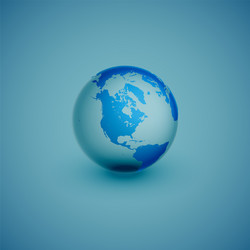 light world globe map on blue background vector image