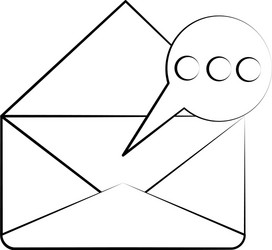 open message envelope with chat bubble icon imag vector image