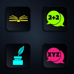 Set xyz coordinate system open book feather vector