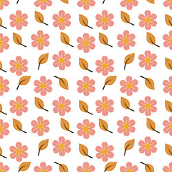 a seamless pattern featuring pink flowers Vector Image