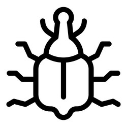 black and white beetle icon representing debugging vector image