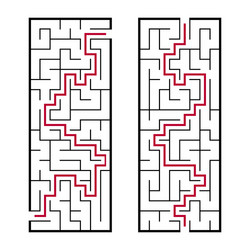black rectangular labyrinth with an input vector image