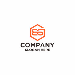 Eg initial monogram logo with hexagonal shape vector