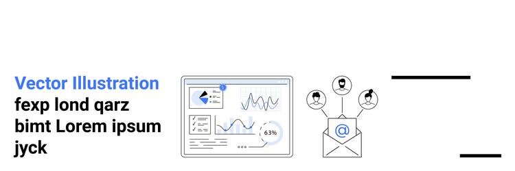 email analytics dashboard with performance graphs vector image