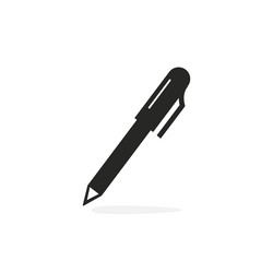 Pen icon isolated simple black sign vector