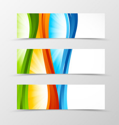 set of header banner wave design vector image