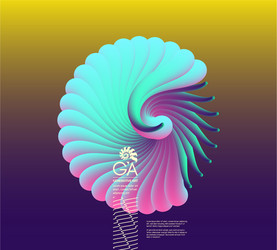 3d seashell nautilus object with smooth shape vector