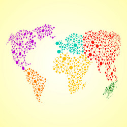 abstract globe earth from molecule structure vector image