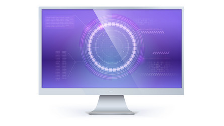 computer monitor with of sci-fi dashboard hud vector