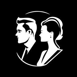 couples - black and white vector