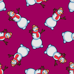Snowman seamless pattern for print or web design vector