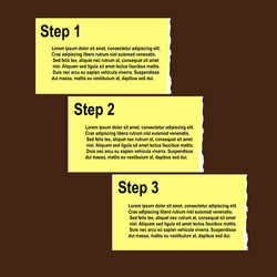 torn paper progress option or steps background vector