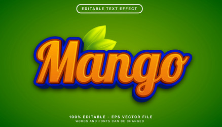 3D Mango Text Effect vector image