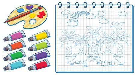 a notebook with doodle sketch design vector