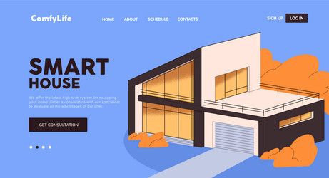 design of web site about smart home technology vector image