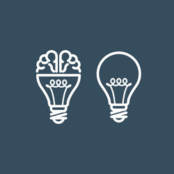 Idea Spark: Brain & Lightbulb vector image