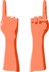 Index finger raised up as pointing gesture vector