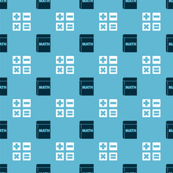 Set book with word mathematics and calculator vector
