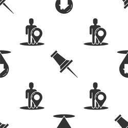 set map pointer with house push pin vector image