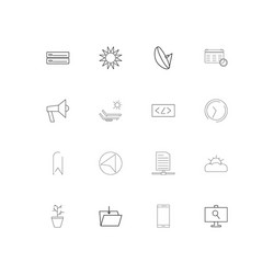 signs and symbols simple linear icons set vector image