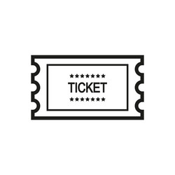 ticket icon simple linear vector image
