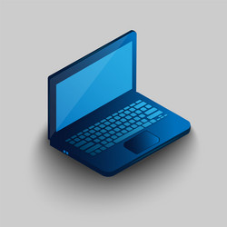 Blue laptop communication technology isolate vector