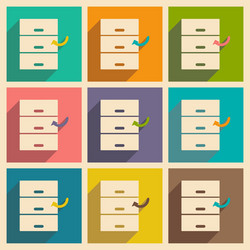 flat with shadow concept and mobile application vector