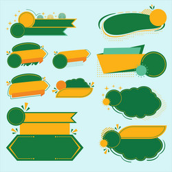 green set of modern shape vector