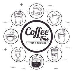 Hand drawn set coffee Royalty Free Vector Image