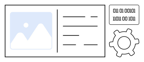 interface design with gear emphasizing system vector image