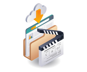 process of downloading and uploading complete data vector image