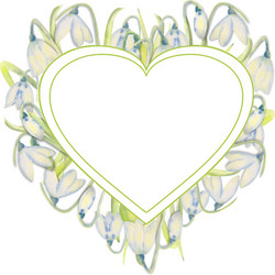 romantic spring frame with snowdrops on the outer vector image