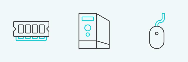 Set line computer mouse ram random access memory vector