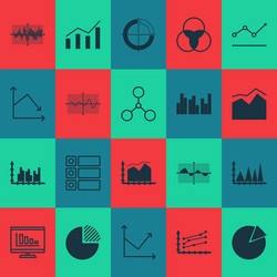 Set of graphs diagrams and statistics icons vector