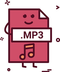 computer mp3 file format type icon design vector image