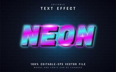 gradient neon text effect vector image