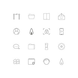 User interface simple linear icons set outlined vector