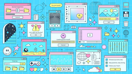 Y2K Browser Retro Computer Screen vector image