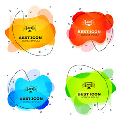 black computer api interface icon isolated vector image
