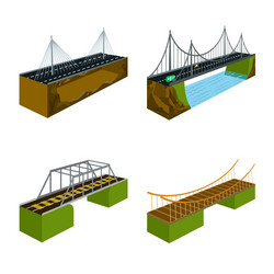 isolated object bridgework and architecture vector