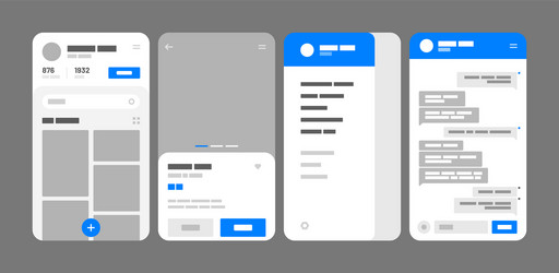 mobile app concept flowchart with ui elements vector image