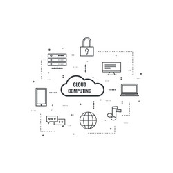 network cloud computing vector image