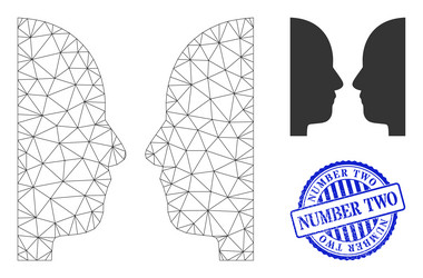number two textured badge and web net dual face vector image