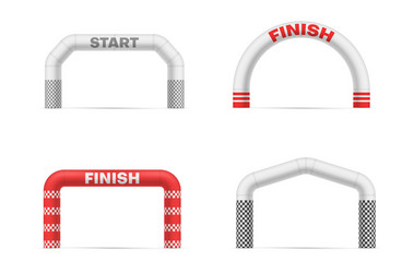 collection inflatable arches with start and finish vector