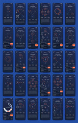 different ui ux gui screens and flat web icons vector image