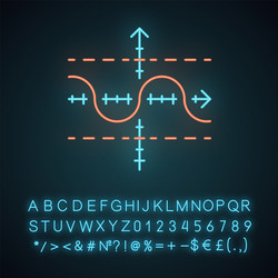 Function graph neon light icon duplicate vector