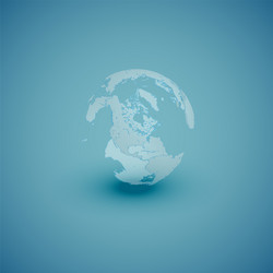 light world globe map on blue background vector