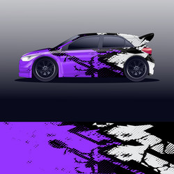 Rally Car Wrap Graphic Vector Image
