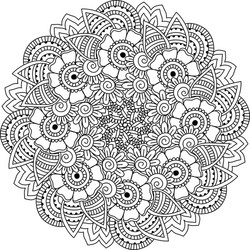Floral Mandala Coloring Page vector