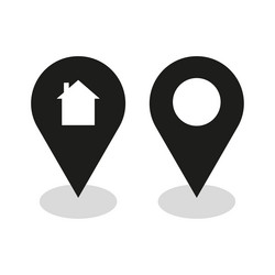house icon on round pin map marker pointer sign vector image